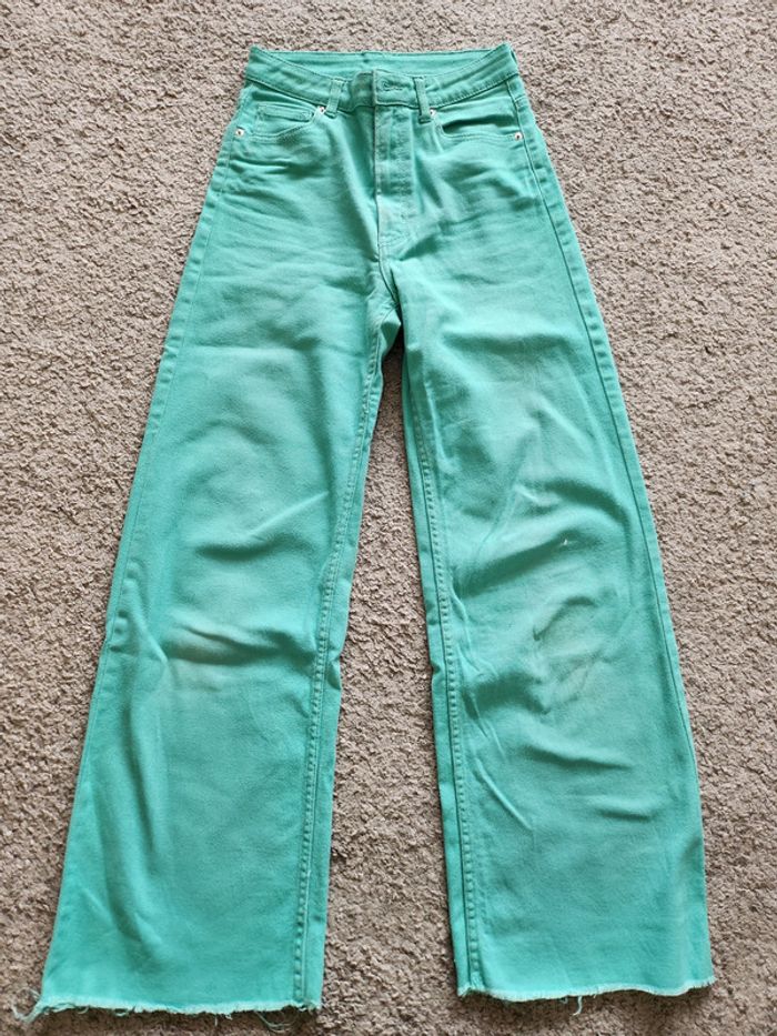 Jean large vert taille 36