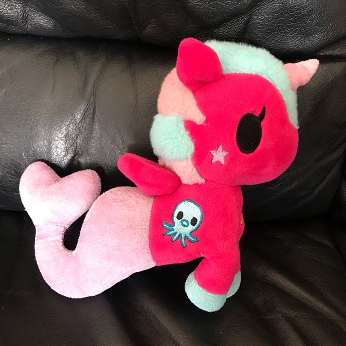 Doudou licorne aqua violette rose pieuvre bleu Tokidoki Mermicorno Series 2 Octavia Neon Star Plush Clip On Surprise Unicorn 20cm