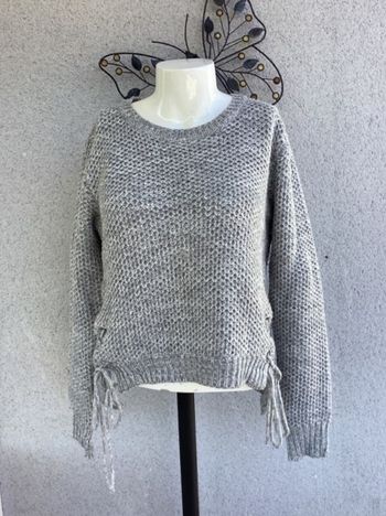 🩶 Pull en laine gris – chaud & intemporel – Taille S 🩶