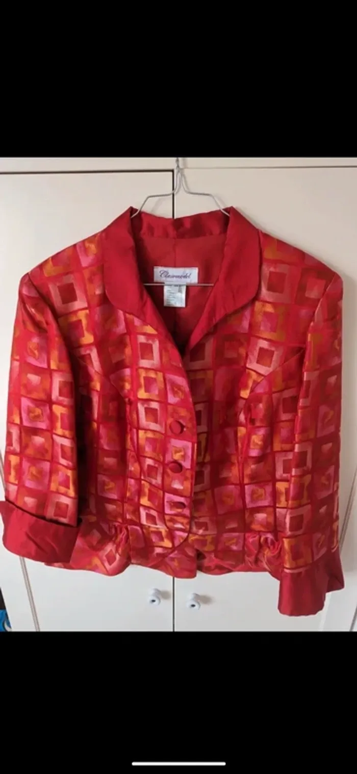 Tailleur blazer et jupe sirène rouge Clairmodel taille 44 - photo numéro 3