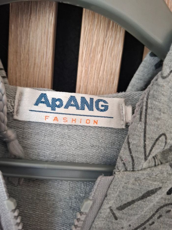 Gilet veste en sweat gris avec capuche ApAng 10 ans - photo numéro 8