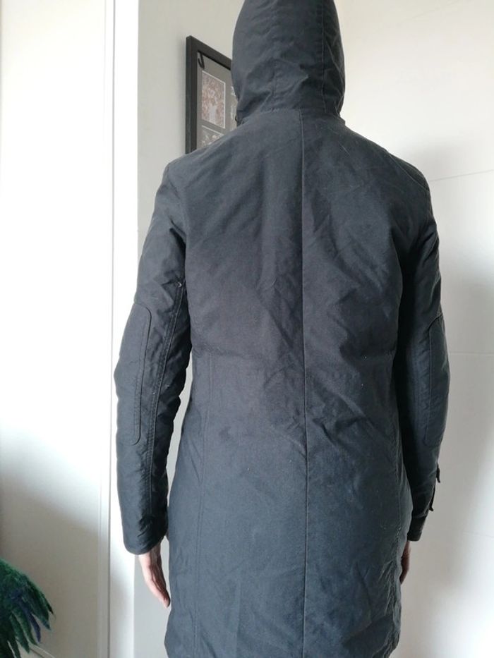 Long manteau veste Adidas vintage y2k gris capuche taille 36 femme - photo numéro 4
