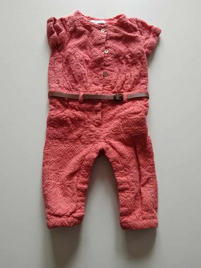 combinaison longue avec broderies manches courtes verbaudet fille 6 mois