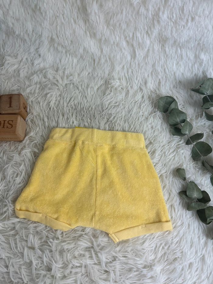 Short en éponge jaune p’tit bisou taille 1 mois - photo numéro 5