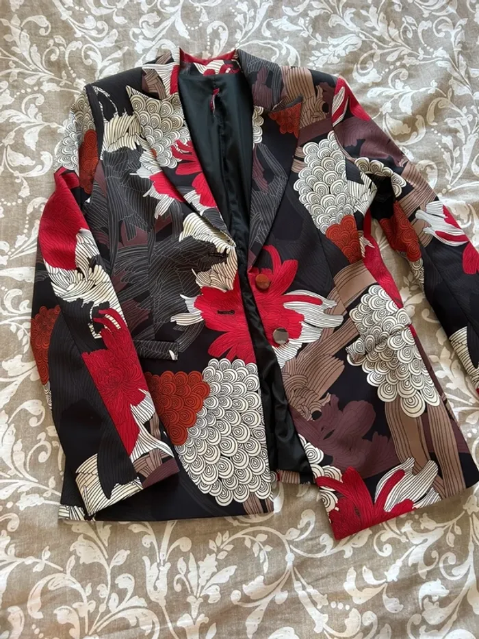 Ensemble tailleur floral impérial - Blazer M / Pantalon S coloré - photo numéro 6