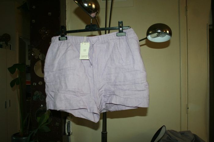 🌸👍Nouveauté 👍#Short #lin #parme #pastel Taille 40 "Mango" Tendance 2023 Neuf 🌸 - photo numéro 3