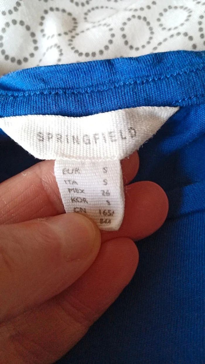 Joli t-shirt bleu roi Springfield - Taille S - photo numéro 4