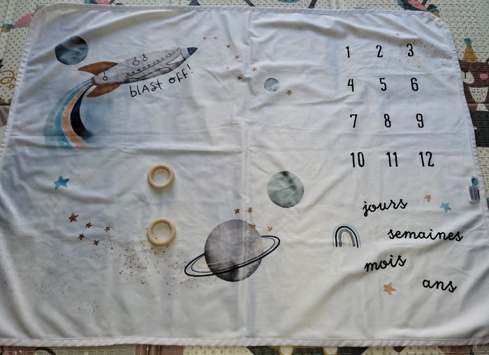 Tapis étapes photo bébé fusée