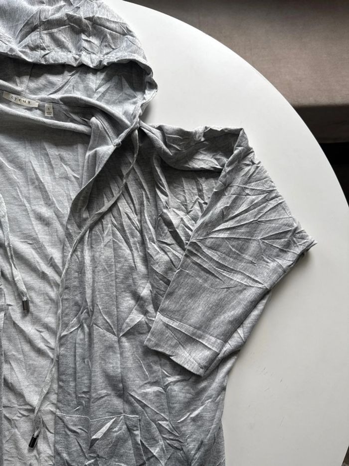 Gilet long léger à capuche gris clair – Cyrus – Taille S - photo numéro 5