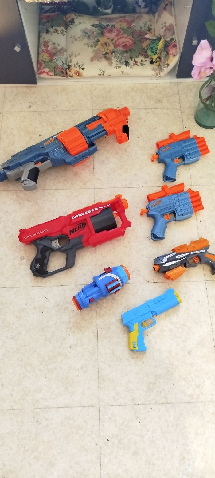 Pistolet nerf lot 7 sans flèches - photo numéro 5