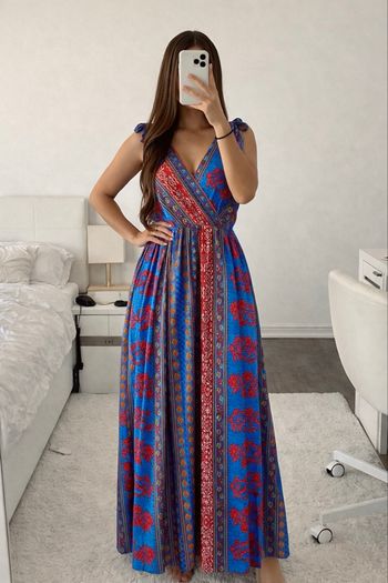 Magnifique robe longue bleu été New Collection