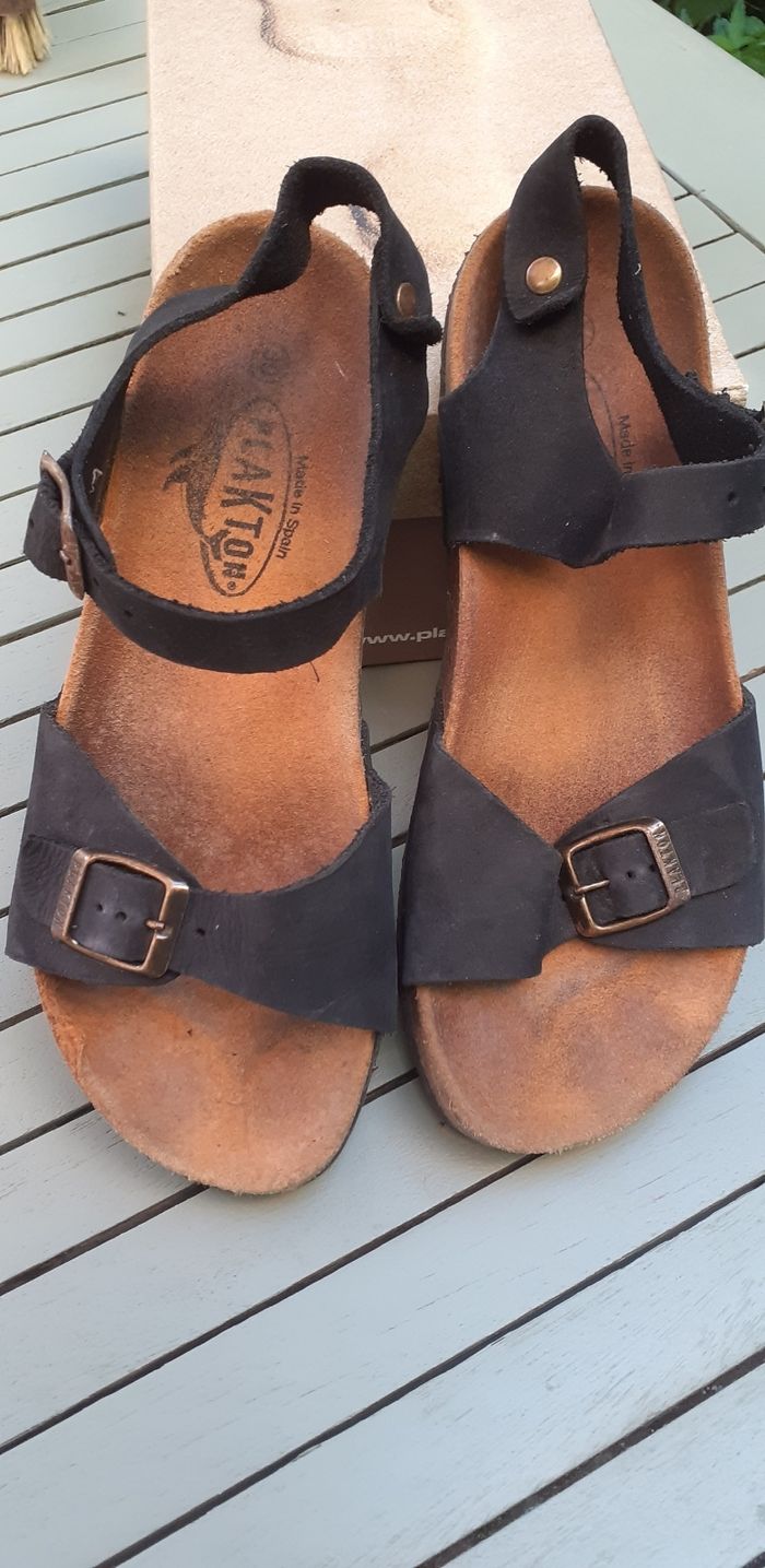 Sandales cuir noir Plakton 39 - photo numéro 2