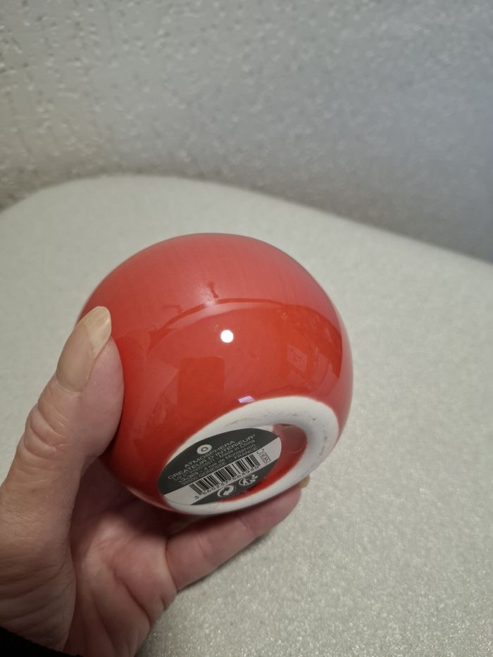 Jolie pomme réaliste céramique rouge Atmosphéra diamètre 9 cm pour décoration très bon état - photo numéro 4
