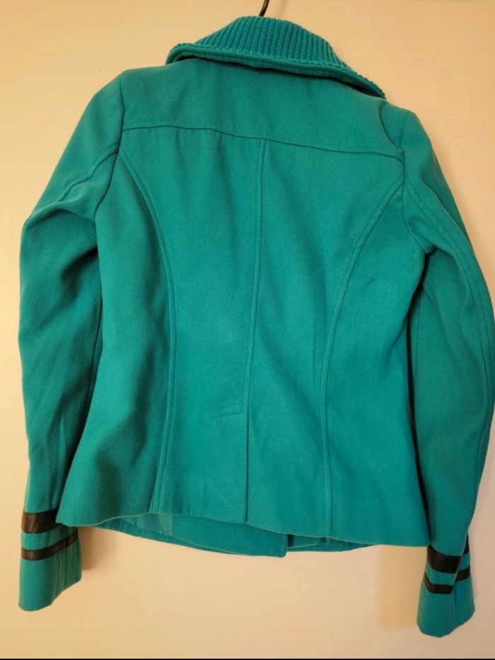 Veste manteau court turquoise Mim - photo numéro 6