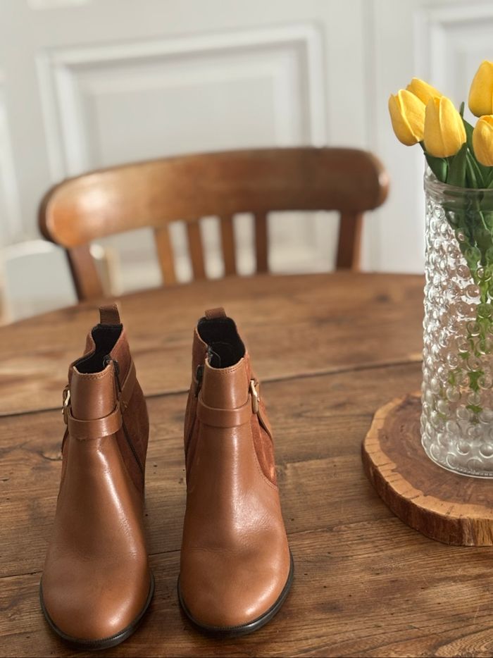 Bottines talons camel Eram