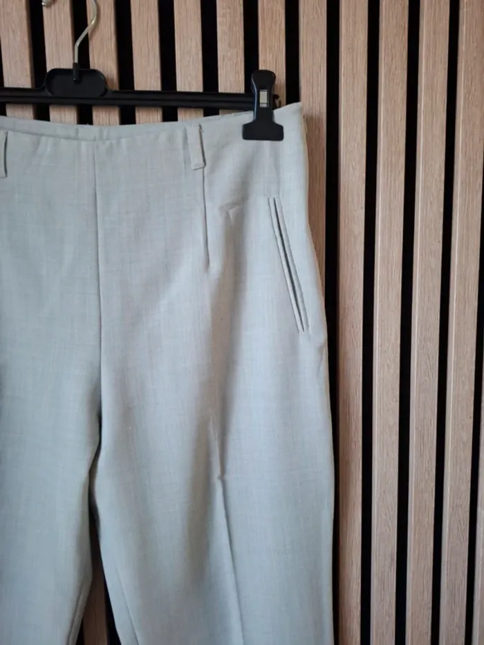 Pantalon beige coton lin  Pantashop T 44 - photo numéro 2