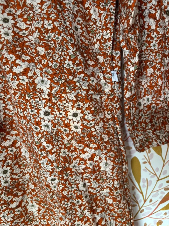 Robe mi longue fait main fleuris avec ceinture - photo numéro 2