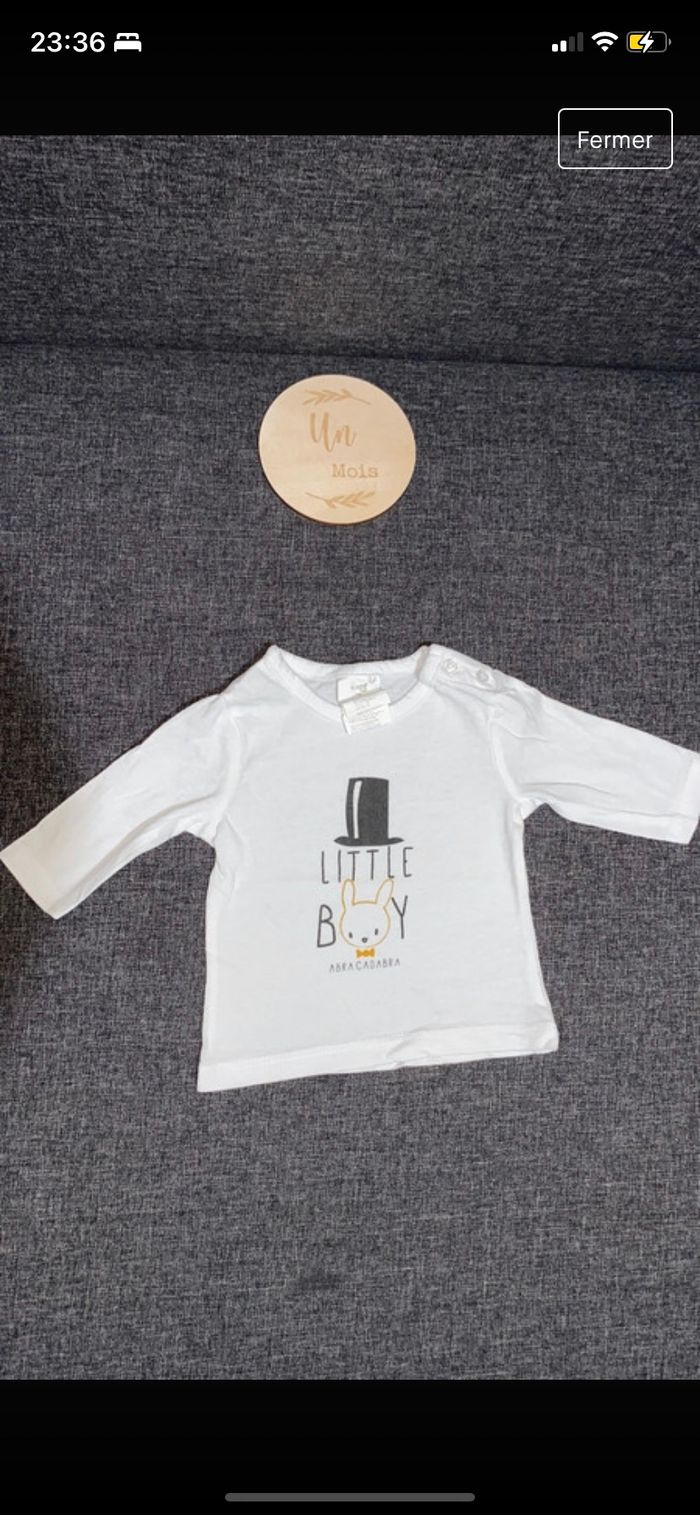 Tee shirt long garçon 1 mois
