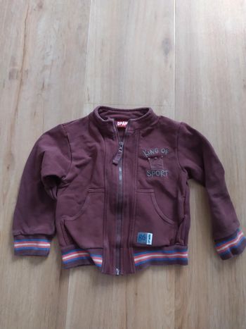 Sweat zippé DPAM 18M Bordeaux