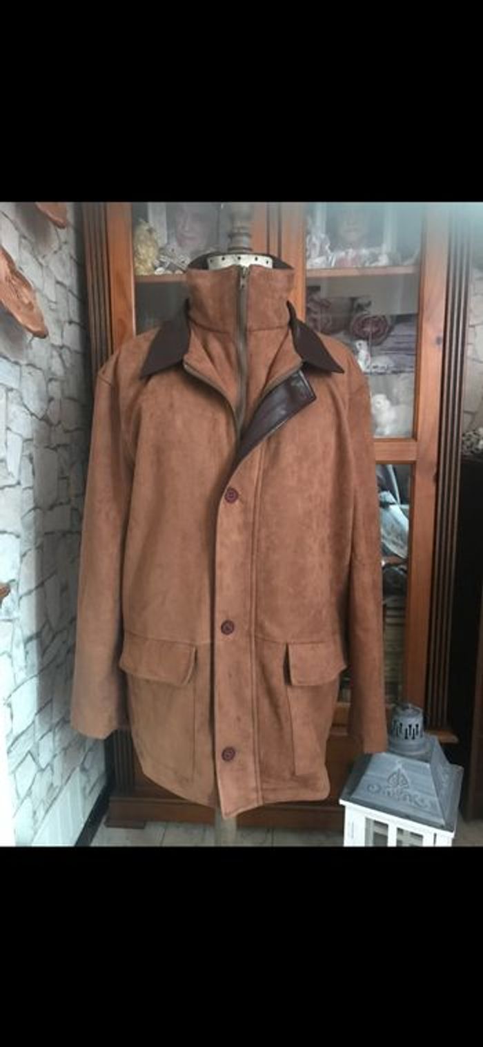 Veste en daim touché peau de pêche pour homme - photo numéro 6