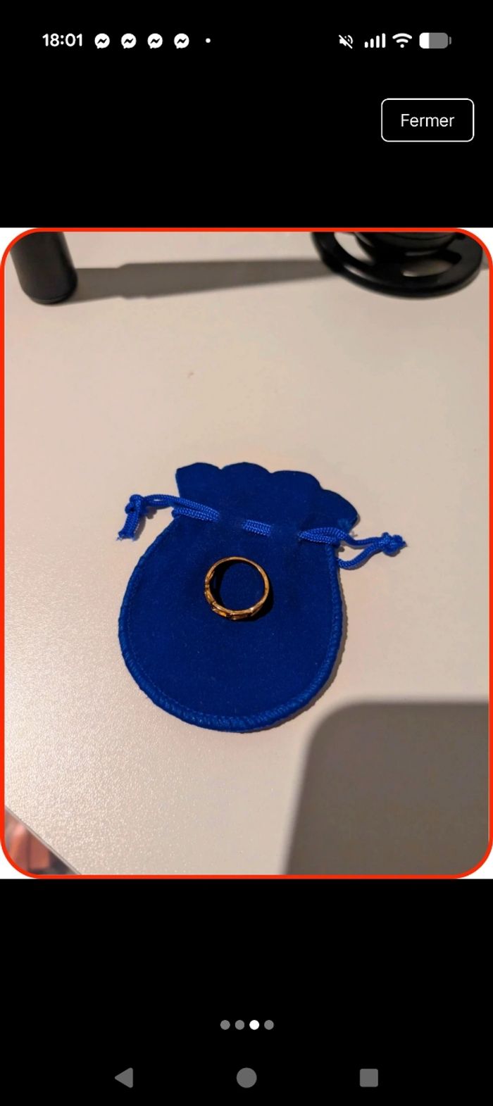 Bague gourmette en titane doré – Neuve - photo numéro 3