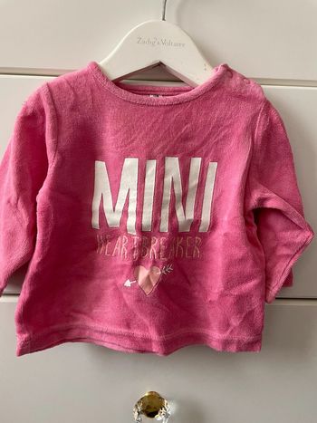 Haut de pyjama fille rose 12 mois