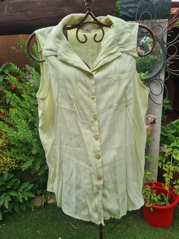 Tunique Piu Forte. Anis. Taille 46. Aisselles à aisselles 54 .longueur 73