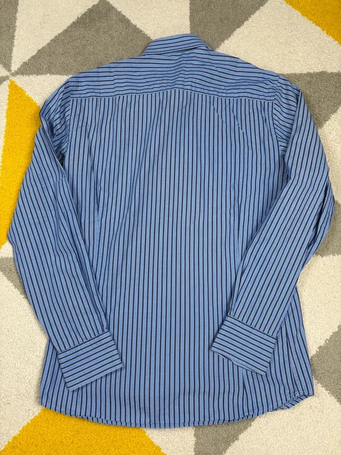 Chemise à rayures Café Coton | Bleu clair et marine | Taille M - photo numéro 3