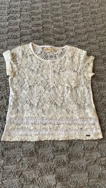 Haut dentelle Hollister blanc taille XS