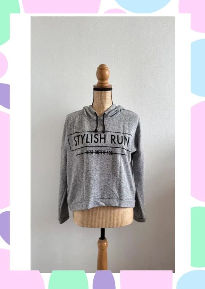 Sweat à capuche gris Gémo