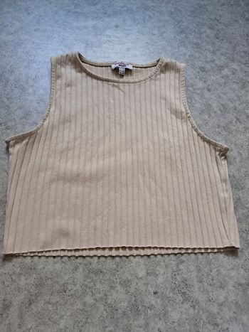 Débardeur court beige