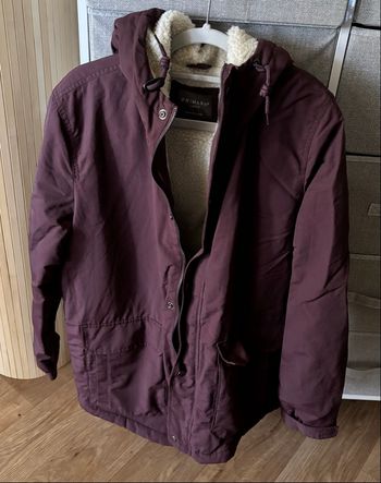 Parka bordeaux doublée polaire beige