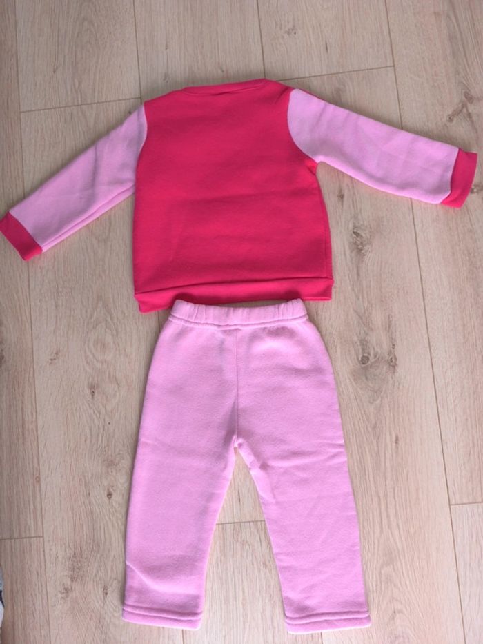 Ensemble sweat et jogging molletonnés Fille Princesses Disney rose - 18 mois - photo numéro 3
