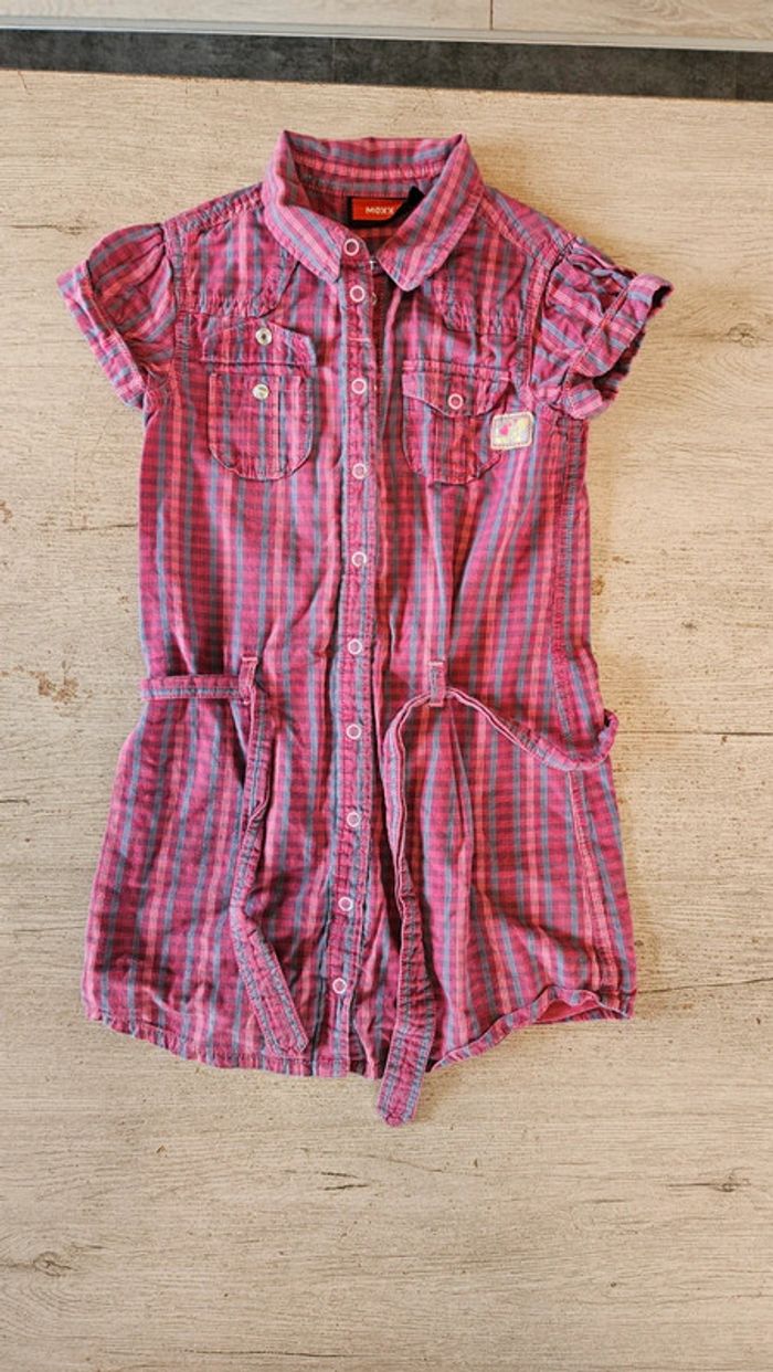 Robe courte à manches courtes, à carreaux, Mexx, 7 ans, nickel - photo numéro 3