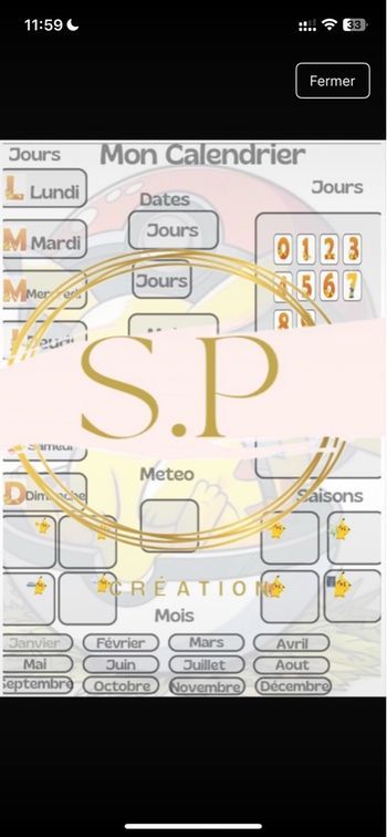 Calendrier personnalisé pour enfants