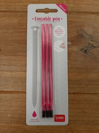Recharge stylo effaçable rose legami 