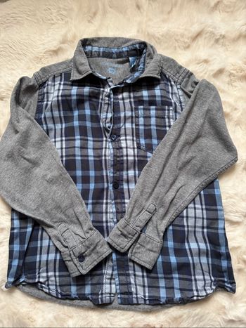 👕 chemise bi-matiere - okaidi - garçon 6 ans - 114cm- bon état