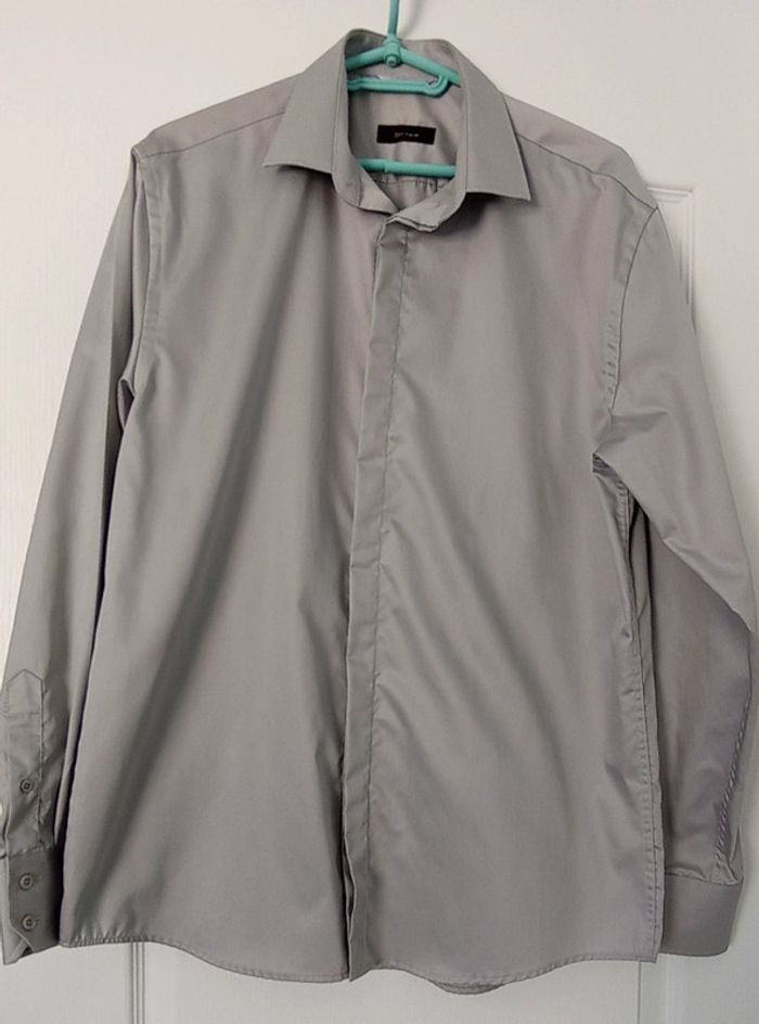 Chemise satin grise brice