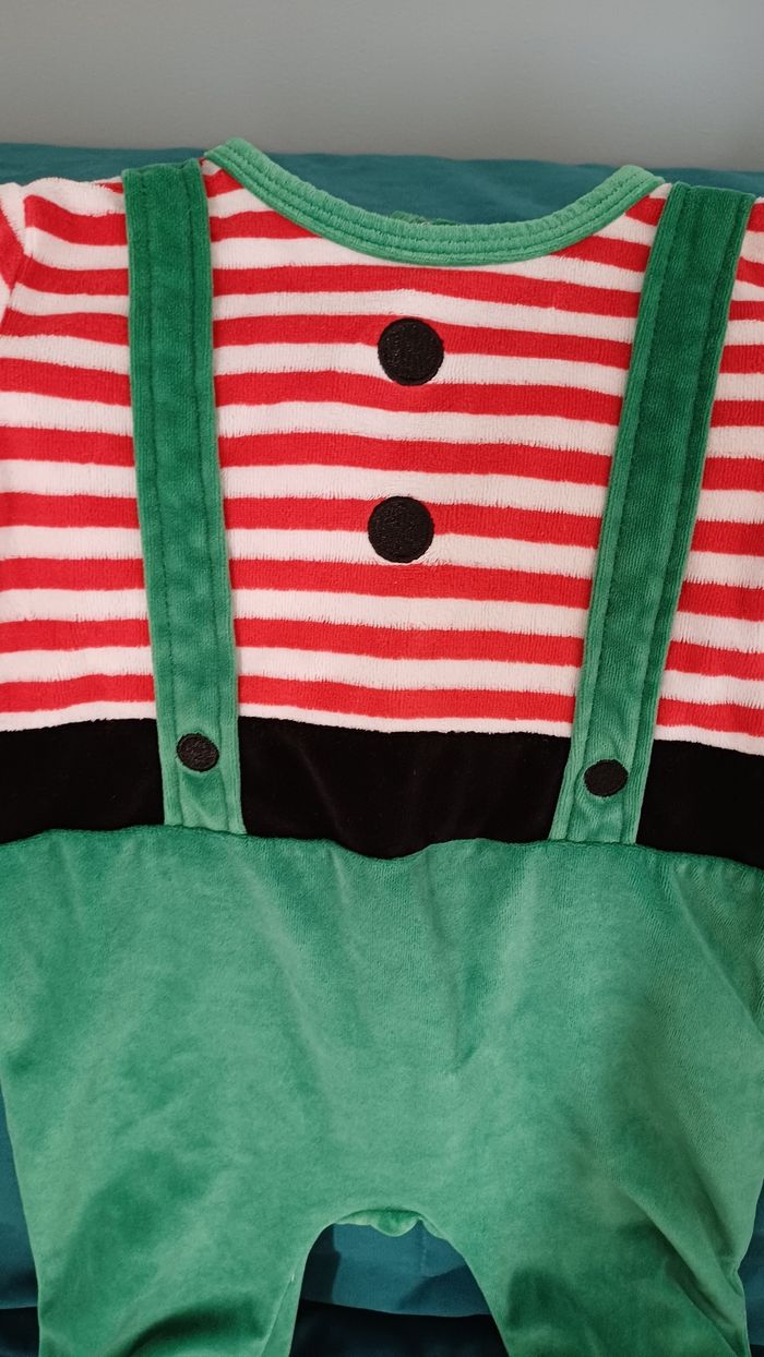 Pyjamas lutin de Noël  12 18 mois avec bonnet - photo numéro 2