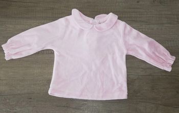 Pull rose pâle 3 mois avec col #Fille3mois