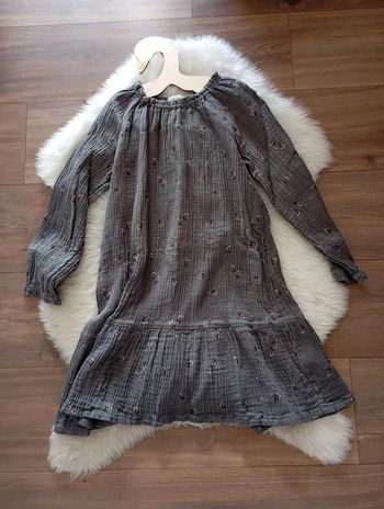 H&m 🌸 robe gaze de coton. Chic fleuri 8/9 ans