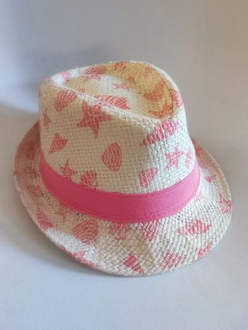 Chapeau plage paille coquillage et crustacés 54 cm