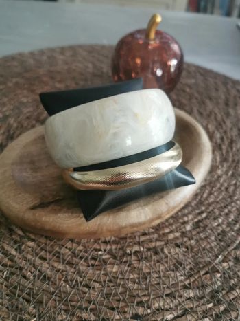 Duo bracelet doré et bracelet manchette