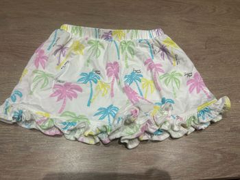 Shorts léger été blanc motif palmiers couleurs 8 ans