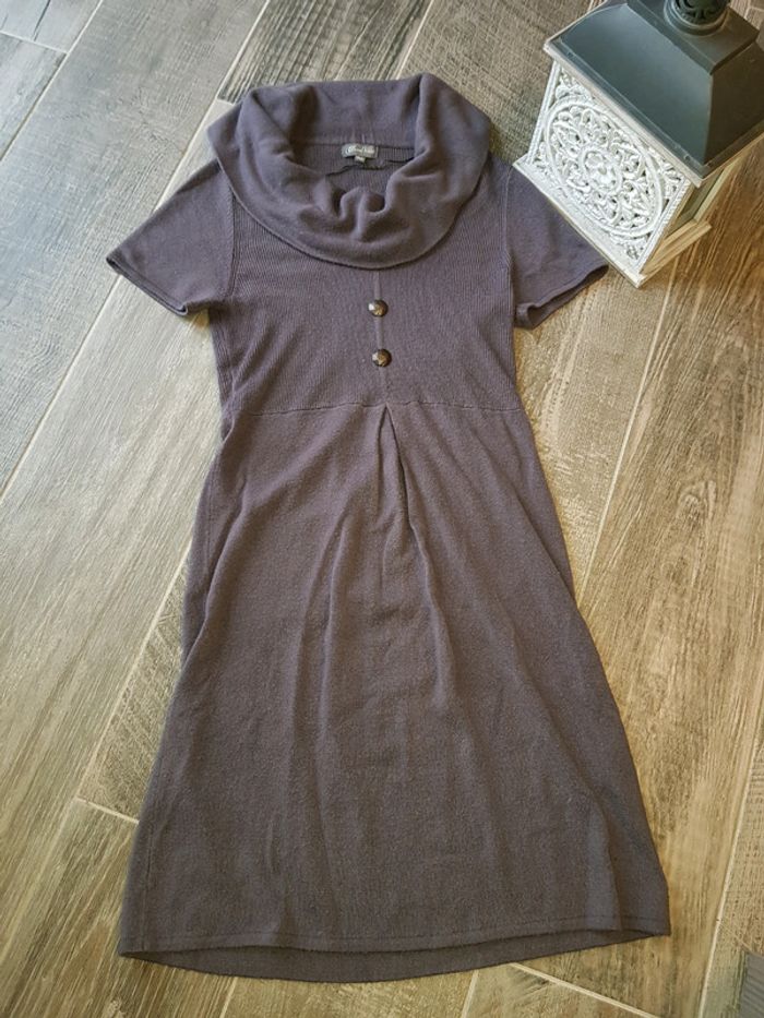 Robe pull gris/marron