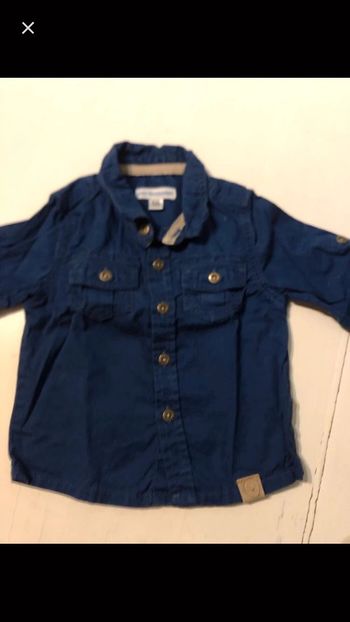 Chemise bleu pétrol 3 mois #3moisgarçon