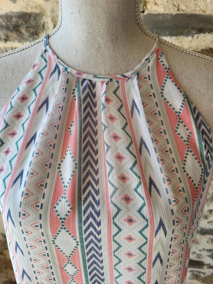 Robe sans manches à motifs rose écru bleu Lpb Taille M ou 38 - photo numéro 4