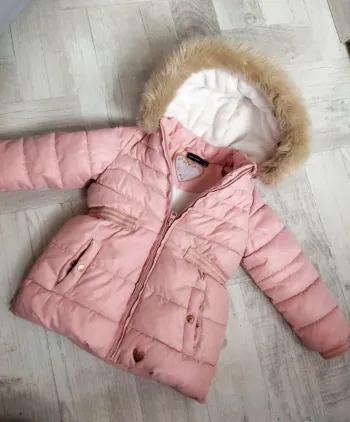 Manteau hiver chaud, doudoune rose sergent major 2 ans