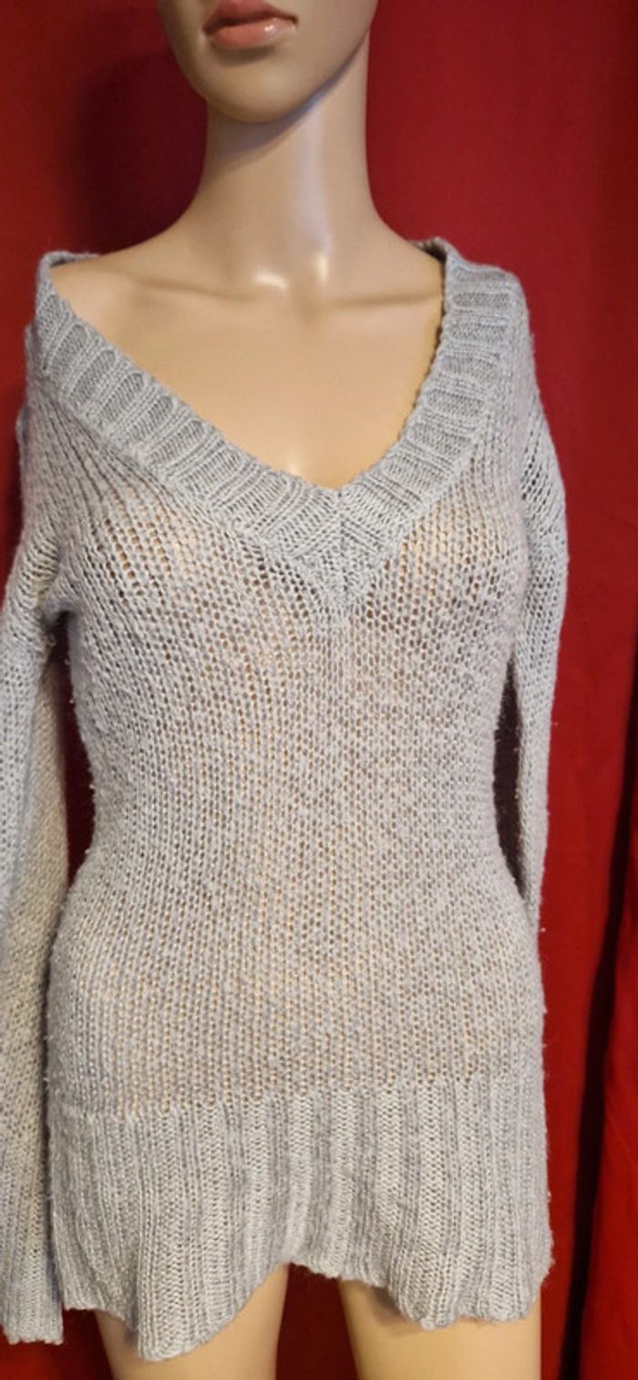 Pull grosse maille col V taille 1 Mim