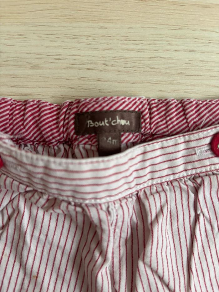 Short rayé rouge Boutchou taille 24 mois - photo numéro 2